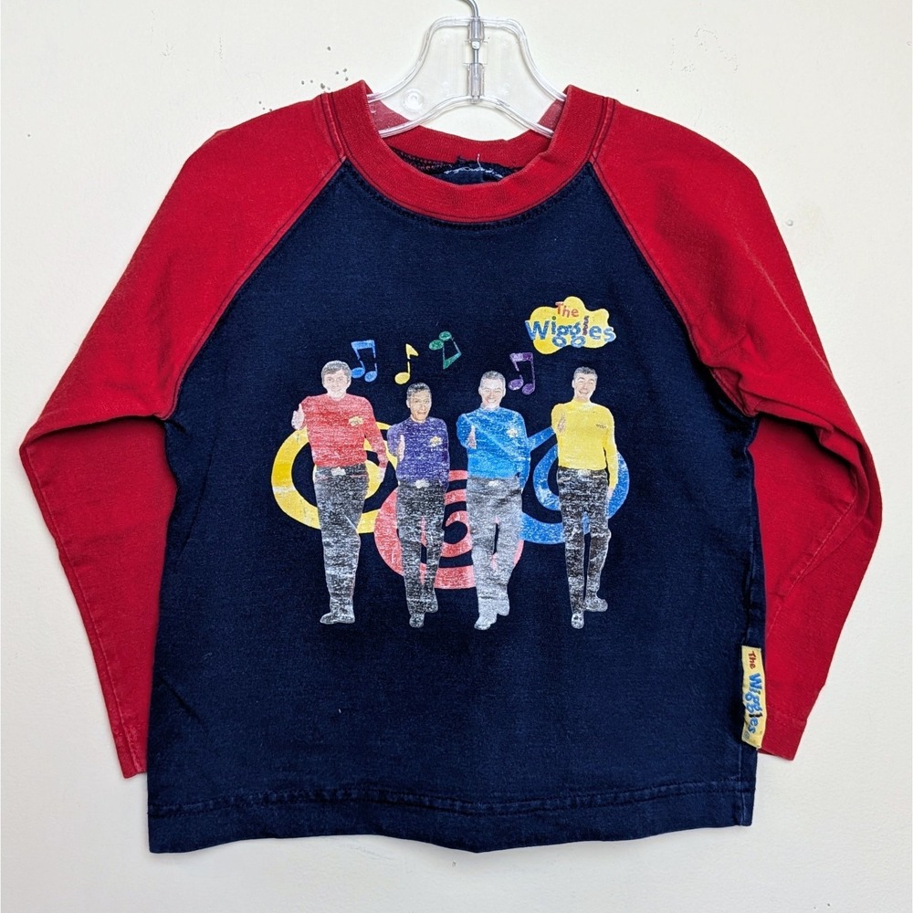 Vintage The Wiggles Raglan Y2K Long Sleeve‎ Shirt Size 3T